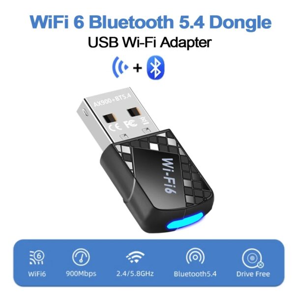 WiFi 6 AX900 USB Network Adapter 2.4G/5GHz 900Mbps Wifi Dongle - Image 3